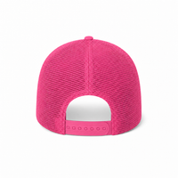 Rapper Flex High Crown Trucker Cap with Mesh Panels thumbnail 13 black hat hot pink front back