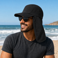 7504 Flex Cotton Legionnaire Caps with Adjustable Velcro Strap thumbnail 47 black moodboard