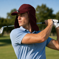 Flex 4057 Water Resistant Legionnaire Caps with Adjustable Strap thumbnail 8 maroon moodboard
