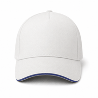 A Frame Sandwich Flex Cap with Premium Cotton and Adjustable Snapback thumbnail 44 white navy front
