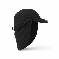 Flex 4057 Water Resistant Legionnaire Caps with Adjustable Strap thumbnail 14 black right