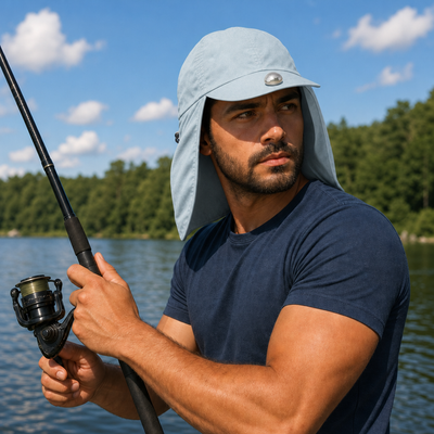 Flex 4057 Water Resistant Legionnaire Caps with Adjustable Strap