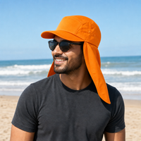 7504 Flex Cotton Legionnaire Caps with Adjustable Velcro Strap thumbnail 32 orange moodboard