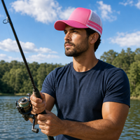 Flex Stripe A Frame High Profile Trucker Cap thumbnail 40 pink moodboard