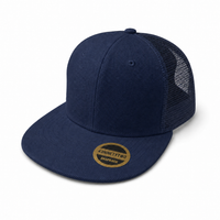 Urban Flex Twill Flat Peak Trucker Cap with Adjustable Snapback thumbnail 23 navy angle