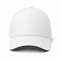 A Frame Sandwich Flex Cap with Premium Cotton and Adjustable Snapback thumbnail 19 white black front