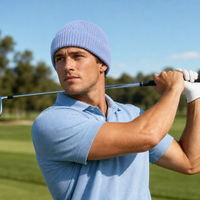 Premium Merino Wool Beanie with Cuff – Soft & Warm Knit Hat thumbnail 49 sky moodboard