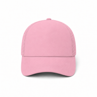 Rapper Flex High Crown Trucker Cap with Mesh Panels thumbnail 144 pink front