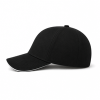 A Frame Sandwich Flex Cap with Premium Cotton and Adjustable Snapback thumbnail 14 black white left