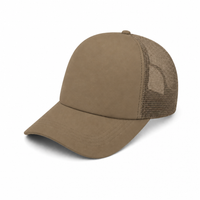 Rapper Flex High Crown Trucker Cap with Mesh Panels thumbnail 208 khakhi brown angle