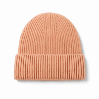 Premium Merino Wool Beanie with Cuff – Soft & Warm Knit Hat thumbnail 110 apricot back