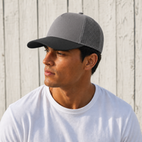 Ottocap 32285 A-Frame 5-Panel Mesh Back Trucker Hat thumbnail 103 black grey moodboard