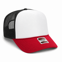 Ottocap 39165 High Crown Foam trucker with rope thumbnail 151 red white black angle