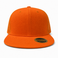 Urban Flex Twill Flat Peak Trucker Cap with Adjustable Snapback thumbnail 13 orange front