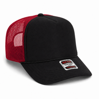 Ottocap 39165 High Crown Foam trucker with rope thumbnail 67 black black red angle