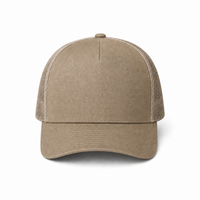 Kosiosko Structured Cotton Blend Trucker Hat thumbnail 40 khaki front