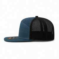 R168 Trucker Hat with Breathable Mesh and Adjustable Fit thumbnail 11 slate blue left