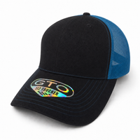 GTO 112 Trucker Hat with Ventilated Comfort and Adjustable Fit thumbnail 103 black aqua angle