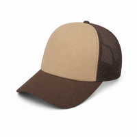 Rapper Flex High Crown Trucker Cap with Mesh Panels thumbnail 214 brown khakhi angle