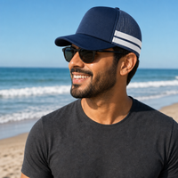 Flex Stripe A Frame High Profile Trucker Cap thumbnail 63 navy white moodboard