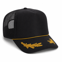 Ottocap 39165 High Crown Foam trucker with rope thumbnail 16 black gold angle