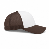 Rapper Flex High Crown Trucker Cap with Mesh Panels thumbnail 165 brown and white right