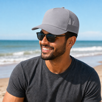 Ottocap 32285 A-Frame 5-Panel Mesh Back Trucker Hat thumbnail 56 grey moodboard