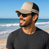 Flex Stripe A Frame High Profile Trucker Cap thumbnail 7 khakhi black moodboard
