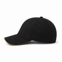 A Frame Sandwich Flex Cap with Premium Cotton and Adjustable Snapback thumbnail 2 black gold left