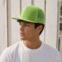 Urban Flex Structured Trucker Cap with Breathable Mesh & Pre-Curved Visor thumbnail 16 lime moodboard