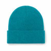 Flex Acrylic Beanie - Comfortable 100% Acrylic Knit Hat thumbnail 4 teal front