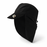 Flex 4057 Water Resistant Legionnaire Caps with Adjustable Strap thumbnail 16 black angle