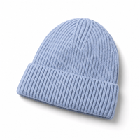 Premium Merino Wool Beanie with Cuff – Soft & Warm Knit Hat thumbnail 47 sky angle
