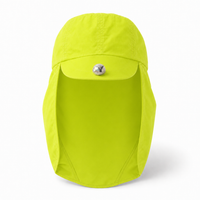 Flex 4057 Water Resistant Legionnaire Caps with Adjustable Strap thumbnail 77 fluoro lime front