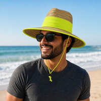 Natural Wide Brim Straw Hats with Adjustable Fit thumbnail 50 yellow moodboard