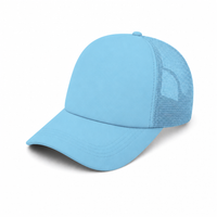 Rapper Flex High Crown Trucker Cap with Mesh Panels thumbnail 155 sky blue angle