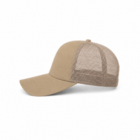 Rapper Flex High Crown Trucker Cap with Mesh Panels thumbnail 158 khaki left