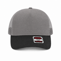 Ottocap 32285 A-Frame 5-Panel Mesh Back Trucker Hat thumbnail 98 black grey front