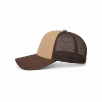 Rapper Flex High Crown Trucker Cap with Mesh Panels thumbnail 211 brown khakhi left