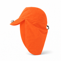 Flex 4057 Water Resistant Legionnaire Caps with Adjustable Strap thumbnail 63 flouro orange left