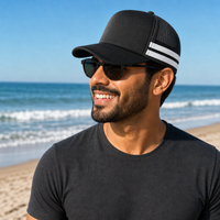 Flex Stripe A Frame High Profile Trucker Cap thumbnail 23 charcoal black white moodboard