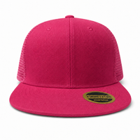 Urban Flex Twill Flat Peak Trucker Cap with Adjustable Snapback thumbnail 1 pink front