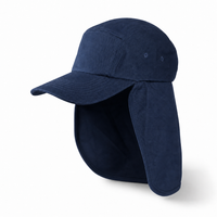 7504 Flex Cotton Legionnaire Caps with Adjustable Velcro Strap thumbnail 62 navy angle