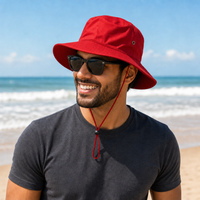 Surf Hat with Break-Away Strap in Wide Brim Design thumbnail 48 red moodboard