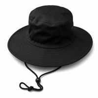 Surf Hat with Break-Away Strap in Wide Brim Design thumbnail 6 black angle