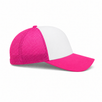 Rapper Flex High Crown Trucker Cap with Mesh Panels thumbnail 178 hot pink white front right