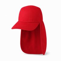 7504 Flex Cotton Legionnaire Caps with Adjustable Velcro Strap thumbnail 69 red back