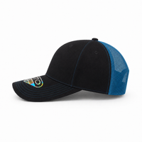 GTO 112 Trucker Hat with Ventilated Comfort and Adjustable Fit thumbnail 100 black aqua left