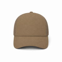 Rapper Flex High Crown Trucker Cap with Mesh Panels thumbnail 204 khakhi brown front