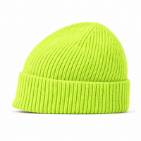 Premium Lambswool Flex Beanie with Cuff – Ultra Soft & Warm thumbnail 112 fluorescent lime left